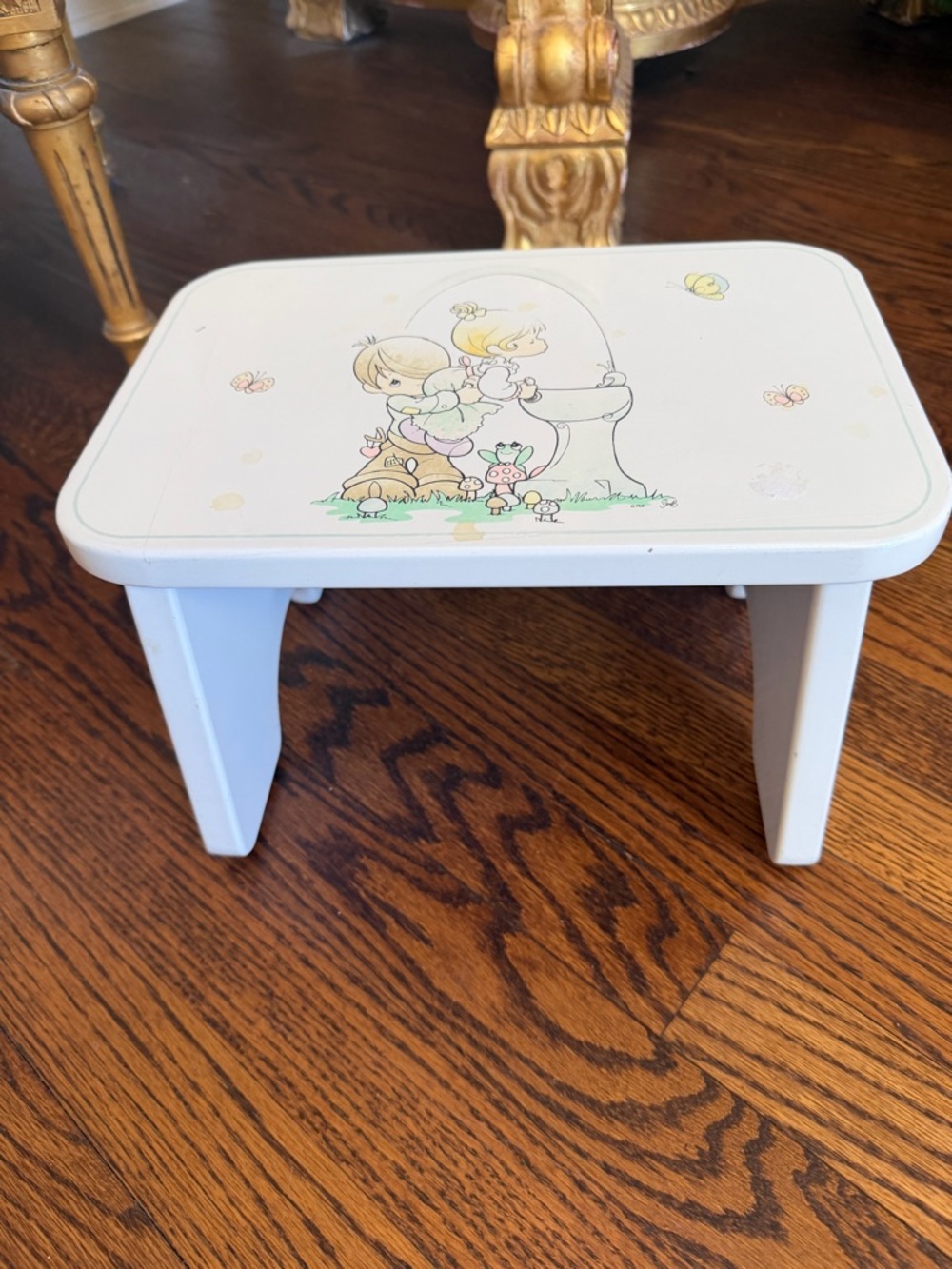 Children's Step Stool For Sink Hand Painted Solid Wood